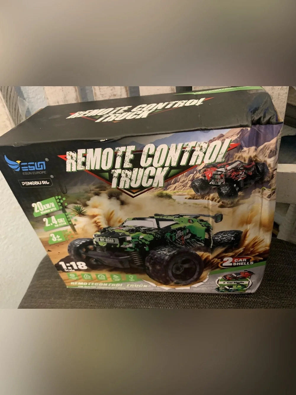 Remote Control Truck - Green Kids Off-Road RC Vehicle